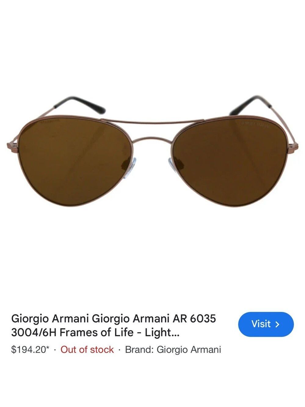 Giorgio Armani Brown Glasses